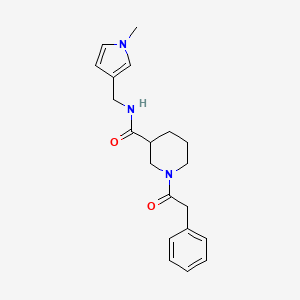 molecular formula C20H25N3O2 B7134766 N-[(1-methylpyrrol-3-yl)methyl]-1-(2-phenylacetyl)piperidine-3-carboxamide 