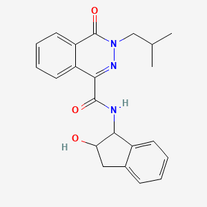 molecular formula C22H23N3O3 B7134941 N-(2-hydroxy-2,3-dihydro-1H-inden-1-yl)-3-(2-methylpropyl)-4-oxophthalazine-1-carboxamide 