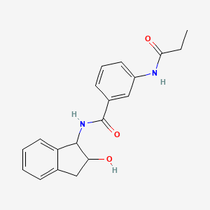 molecular formula C19H20N2O3 B7134962 N-(2-hydroxy-2,3-dihydro-1H-inden-1-yl)-3-(propanoylamino)benzamide 