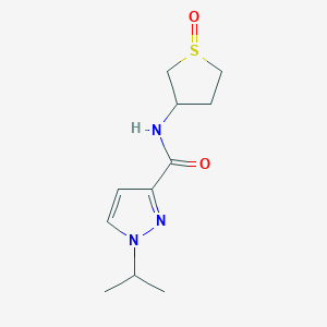 molecular formula C11H17N3O2S B7134983 N-(1-oxothiolan-3-yl)-1-propan-2-ylpyrazole-3-carboxamide 