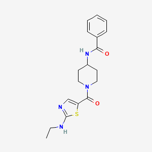 molecular formula C18H22N4O2S B7135025 N-[1-[2-(ethylamino)-1,3-thiazole-5-carbonyl]piperidin-4-yl]benzamide 