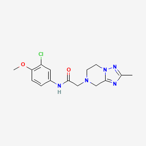 molecular formula C15H18ClN5O2 B7135065 N-(3-chloro-4-methoxyphenyl)-2-(2-methyl-6,8-dihydro-5H-[1,2,4]triazolo[1,5-a]pyrazin-7-yl)acetamide 