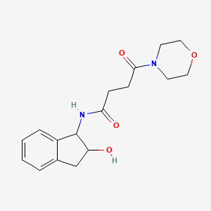 molecular formula C17H22N2O4 B7135189 N-(2-hydroxy-2,3-dihydro-1H-inden-1-yl)-4-morpholin-4-yl-4-oxobutanamide 