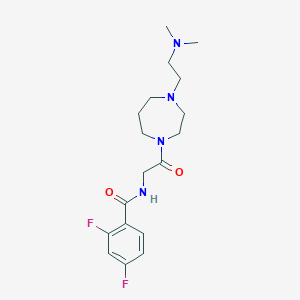 molecular formula C18H26F2N4O2 B7135252 N-[2-[4-[2-(dimethylamino)ethyl]-1,4-diazepan-1-yl]-2-oxoethyl]-2,4-difluorobenzamide 
