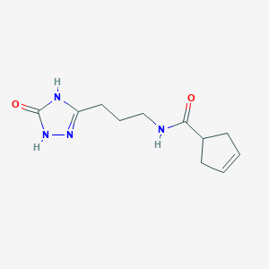 molecular formula C11H16N4O2 B7135295 N-[3-(5-oxo-1,4-dihydro-1,2,4-triazol-3-yl)propyl]cyclopent-3-ene-1-carboxamide 