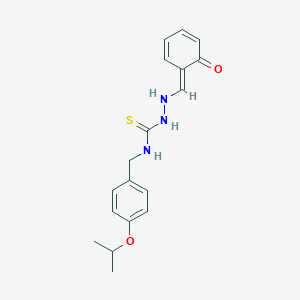molecular formula C18H21N3O2S B071353 2-((2-Hydroxyphenyl)methylene)-N-((4-(1-methylethoxy)phenyl)methyl)hydrazinecarbothioamide CAS No. 186453-53-2