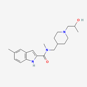 molecular formula C20H29N3O2 B7135316 N-[[1-(2-hydroxypropyl)piperidin-4-yl]methyl]-N,5-dimethyl-1H-indole-2-carboxamide 