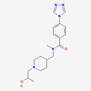 molecular formula C19H27N5O2 B7135320 N-[[1-(2-hydroxypropyl)piperidin-4-yl]methyl]-N-methyl-4-(1,2,4-triazol-4-yl)benzamide 