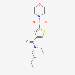molecular formula C16H26N2O4S2 B7135359 N-ethyl-N-(2-methylbutyl)-5-morpholin-4-ylsulfonylthiophene-3-carboxamide 