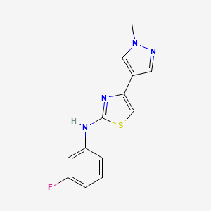 molecular formula C13H11FN4S B7135368 N-(3-fluorophenyl)-4-(1-methylpyrazol-4-yl)-1,3-thiazol-2-amine 