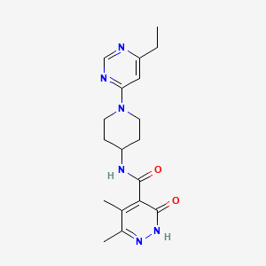 molecular formula C18H24N6O2 B7135405 N-[1-(6-ethylpyrimidin-4-yl)piperidin-4-yl]-3,4-dimethyl-6-oxo-1H-pyridazine-5-carboxamide 