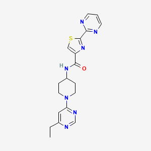 molecular formula C19H21N7OS B7135411 N-[1-(6-ethylpyrimidin-4-yl)piperidin-4-yl]-2-pyrimidin-2-yl-1,3-thiazole-4-carboxamide 
