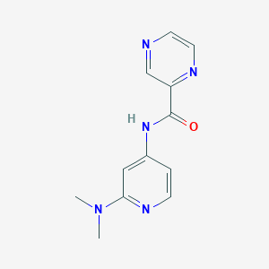 molecular formula C12H13N5O B7135474 N-[2-(dimethylamino)pyridin-4-yl]pyrazine-2-carboxamide 