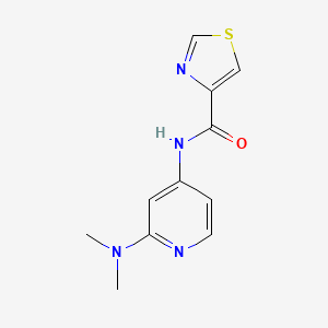 molecular formula C11H12N4OS B7135482 N-[2-(dimethylamino)pyridin-4-yl]-1,3-thiazole-4-carboxamide 