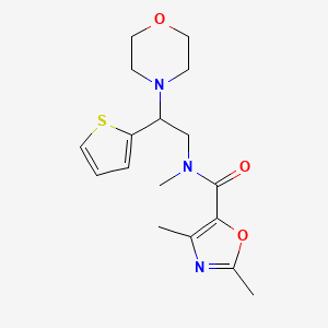 molecular formula C17H23N3O3S B7135600 N,2,4-trimethyl-N-(2-morpholin-4-yl-2-thiophen-2-ylethyl)-1,3-oxazole-5-carboxamide 