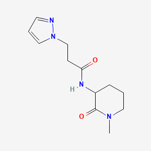 molecular formula C12H18N4O2 B7135608 N-(1-methyl-2-oxopiperidin-3-yl)-3-pyrazol-1-ylpropanamide 