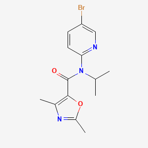 molecular formula C14H16BrN3O2 B7135660 N-(5-bromopyridin-2-yl)-2,4-dimethyl-N-propan-2-yl-1,3-oxazole-5-carboxamide 