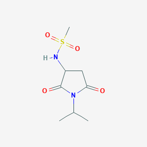 molecular formula C8H14N2O4S B7135696 N-(2,5-dioxo-1-propan-2-ylpyrrolidin-3-yl)methanesulfonamide 
