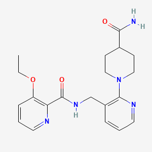 molecular formula C20H25N5O3 B7135724 N-[[2-(4-carbamoylpiperidin-1-yl)pyridin-3-yl]methyl]-3-ethoxypyridine-2-carboxamide 