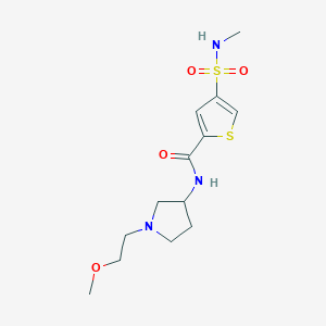 molecular formula C13H21N3O4S2 B7135731 N-[1-(2-methoxyethyl)pyrrolidin-3-yl]-4-(methylsulfamoyl)thiophene-2-carboxamide 