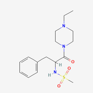 molecular formula C16H25N3O3S B7135778 N-[1-(4-ethylpiperazin-1-yl)-1-oxo-3-phenylpropan-2-yl]methanesulfonamide 
