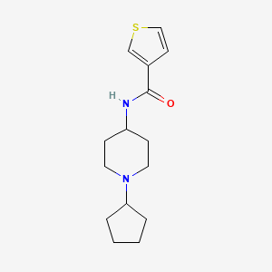 molecular formula C15H22N2OS B7135789 N-(1-cyclopentylpiperidin-4-yl)thiophene-3-carboxamide 