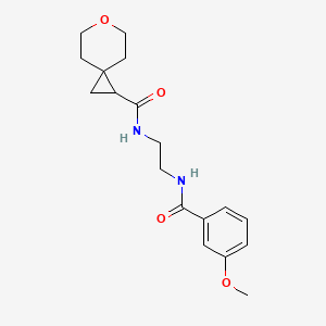 molecular formula C18H24N2O4 B7135899 N-[2-[(3-methoxybenzoyl)amino]ethyl]-6-oxaspiro[2.5]octane-2-carboxamide 