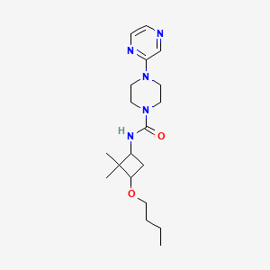 molecular formula C19H31N5O2 B7135963 N-(3-butoxy-2,2-dimethylcyclobutyl)-4-pyrazin-2-ylpiperazine-1-carboxamide 