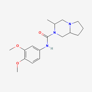 molecular formula C17H25N3O3 B7135979 N-(3,4-dimethoxyphenyl)-3-methyl-3,4,6,7,8,8a-hexahydro-1H-pyrrolo[1,2-a]pyrazine-2-carboxamide 