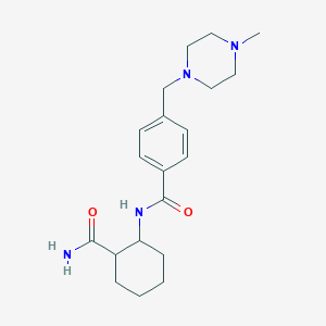 molecular formula C20H30N4O2 B7136040 N-(2-carbamoylcyclohexyl)-4-[(4-methylpiperazin-1-yl)methyl]benzamide 