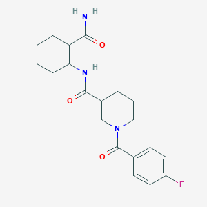 molecular formula C20H26FN3O3 B7136045 N-(2-carbamoylcyclohexyl)-1-(4-fluorobenzoyl)piperidine-3-carboxamide 