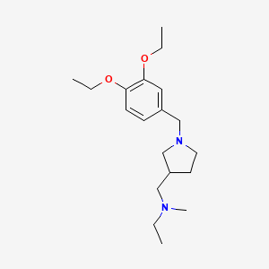 molecular formula C19H32N2O2 B7136057 N-[[1-[(3,4-diethoxyphenyl)methyl]pyrrolidin-3-yl]methyl]-N-methylethanamine 