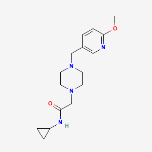 molecular formula C16H24N4O2 B7136087 N-cyclopropyl-2-[4-[(6-methoxypyridin-3-yl)methyl]piperazin-1-yl]acetamide 