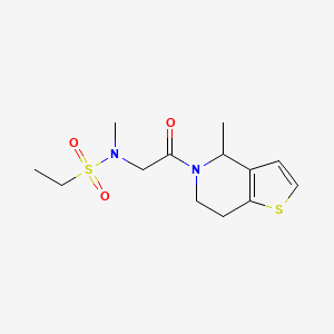 molecular formula C13H20N2O3S2 B7136194 N-methyl-N-[2-(4-methyl-6,7-dihydro-4H-thieno[3,2-c]pyridin-5-yl)-2-oxoethyl]ethanesulfonamide 