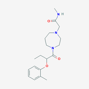 molecular formula C19H29N3O3 B7136244 N-methyl-2-[4-[2-(2-methylphenoxy)butanoyl]-1,4-diazepan-1-yl]acetamide 