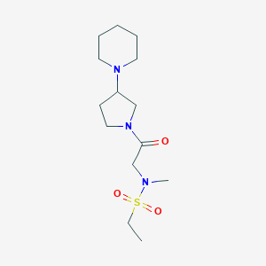molecular formula C14H27N3O3S B7136283 N-methyl-N-[2-oxo-2-(3-piperidin-1-ylpyrrolidin-1-yl)ethyl]ethanesulfonamide 