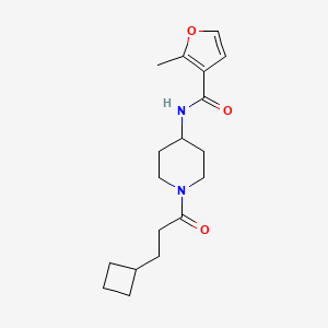 molecular formula C18H26N2O3 B7136316 N-[1-(3-cyclobutylpropanoyl)piperidin-4-yl]-2-methylfuran-3-carboxamide 