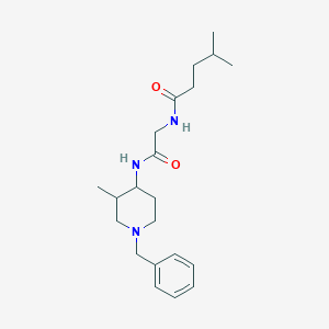 molecular formula C21H33N3O2 B7136392 N-[2-[(1-benzyl-3-methylpiperidin-4-yl)amino]-2-oxoethyl]-4-methylpentanamide 