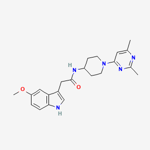molecular formula C22H27N5O2 B7136433 N-[1-(2,6-dimethylpyrimidin-4-yl)piperidin-4-yl]-2-(5-methoxy-1H-indol-3-yl)acetamide 