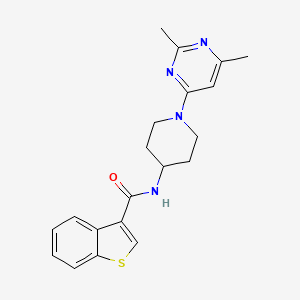 molecular formula C20H22N4OS B7136459 N-[1-(2,6-dimethylpyrimidin-4-yl)piperidin-4-yl]-1-benzothiophene-3-carboxamide 