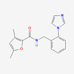 molecular formula C17H17N3O2 B7136466 N-[(2-imidazol-1-ylphenyl)methyl]-3,5-dimethylfuran-2-carboxamide 