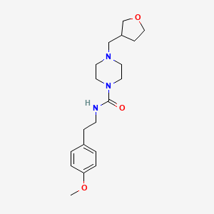 molecular formula C19H29N3O3 B7136498 N-[2-(4-methoxyphenyl)ethyl]-4-(oxolan-3-ylmethyl)piperazine-1-carboxamide 