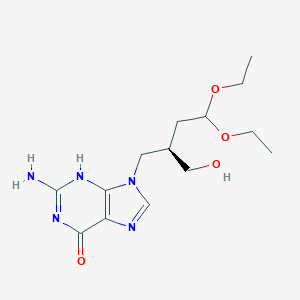 molecular formula C14H23N5O4 B071365 (R)-2-氨基-9-(4,4-二乙氧基-2-(羟甲基)丁基)-1H-嘌呤-6(9H)-酮 CAS No. 195157-25-6