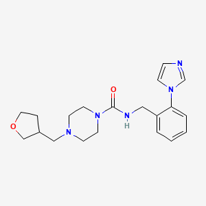 molecular formula C20H27N5O2 B7136539 N-[(2-imidazol-1-ylphenyl)methyl]-4-(oxolan-3-ylmethyl)piperazine-1-carboxamide 