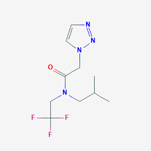 molecular formula C10H15F3N4O B7136584 N-(2-methylpropyl)-2-(triazol-1-yl)-N-(2,2,2-trifluoroethyl)acetamide 
