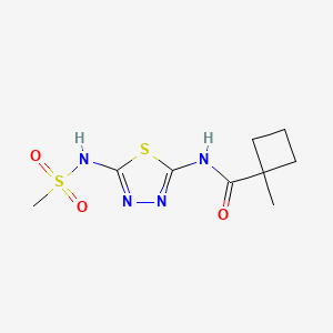 molecular formula C9H14N4O3S2 B7136703 N-[5-(methanesulfonamido)-1,3,4-thiadiazol-2-yl]-1-methylcyclobutane-1-carboxamide 