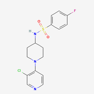 molecular formula C16H17ClFN3O2S B7136768 N-[1-(3-chloropyridin-4-yl)piperidin-4-yl]-4-fluorobenzenesulfonamide 