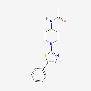 molecular formula C16H19N3OS B7136805 N-[1-(5-phenyl-1,3-thiazol-2-yl)piperidin-4-yl]acetamide 