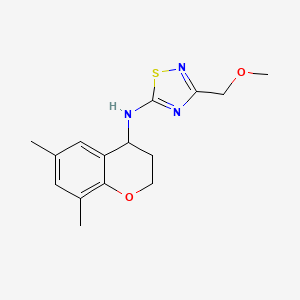 molecular formula C15H19N3O2S B7136825 N-(6,8-dimethyl-3,4-dihydro-2H-chromen-4-yl)-3-(methoxymethyl)-1,2,4-thiadiazol-5-amine 