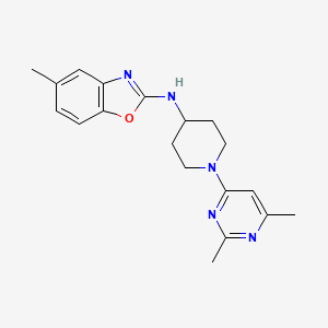 molecular formula C19H23N5O B7136895 N-[1-(2,6-dimethylpyrimidin-4-yl)piperidin-4-yl]-5-methyl-1,3-benzoxazol-2-amine 
